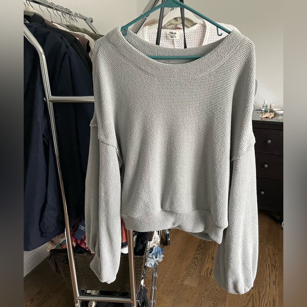 Free People - Beach Happy Pullover in Light Blue/Pale Blue (M)